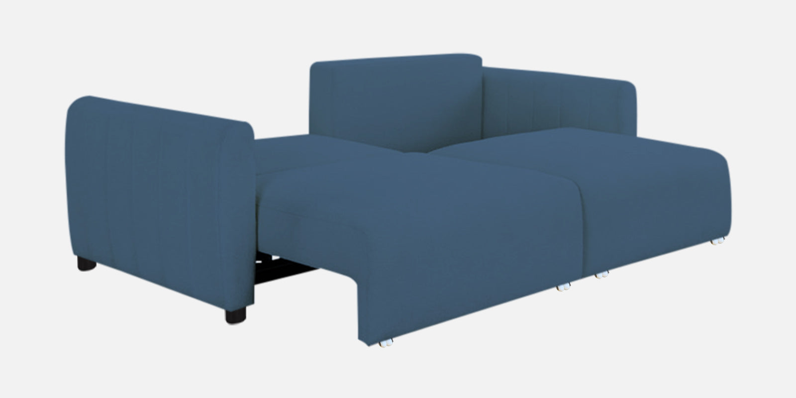 Vima Fabric 3 Seater Pull Out Sofa Cum Bed In Light Blue Colour