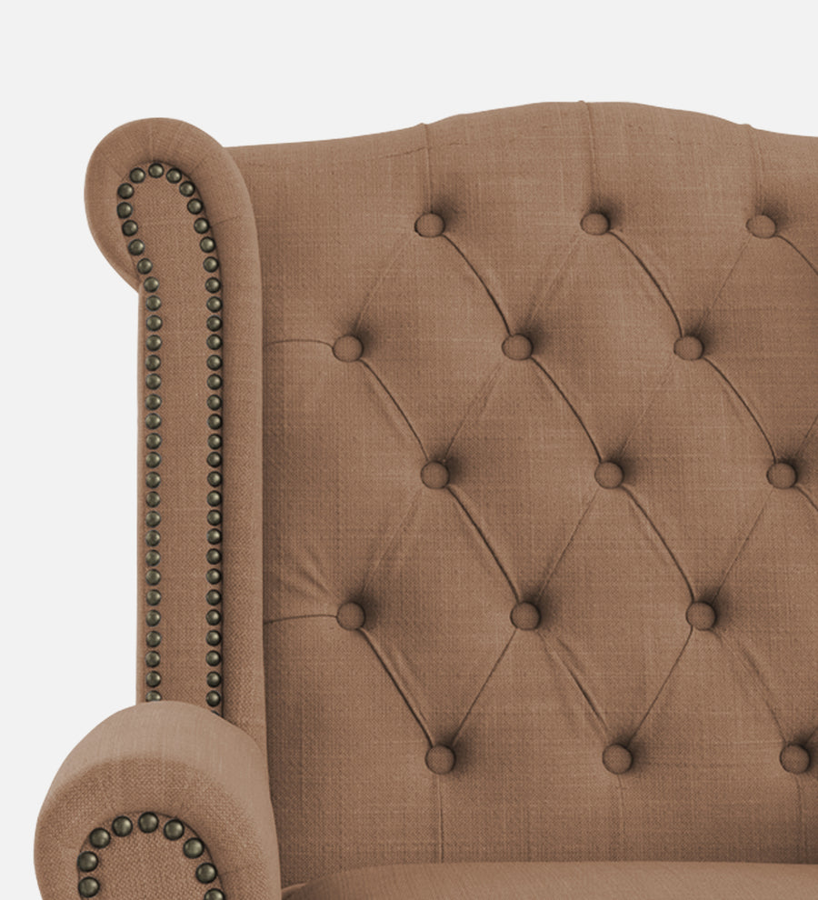 Nory Fabric Wing Chair In Cosmic Beige Colour - Febonic Living