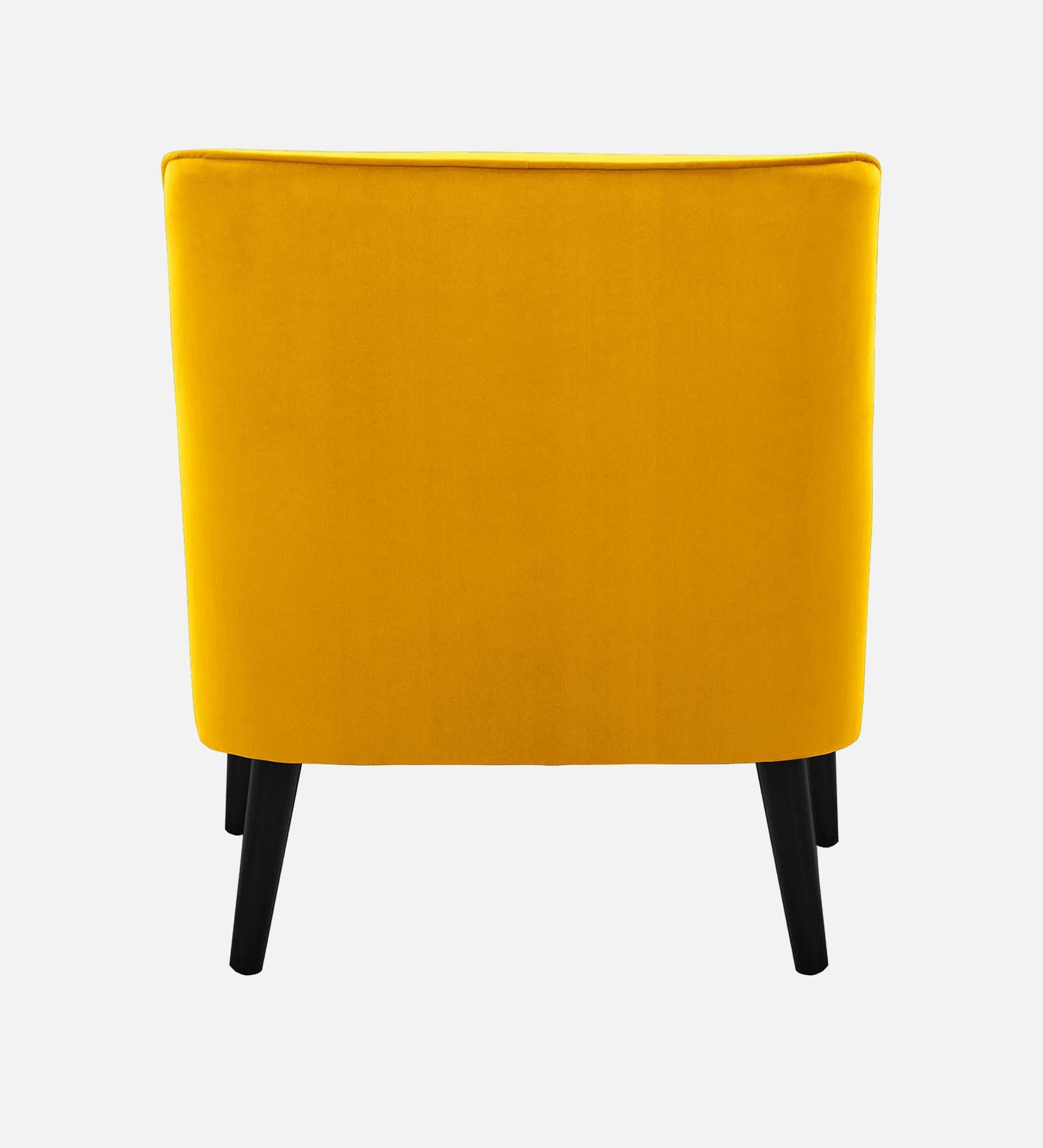 Ame Velvet Upholstered Wingback Chair in Turmeric Yellow Colour