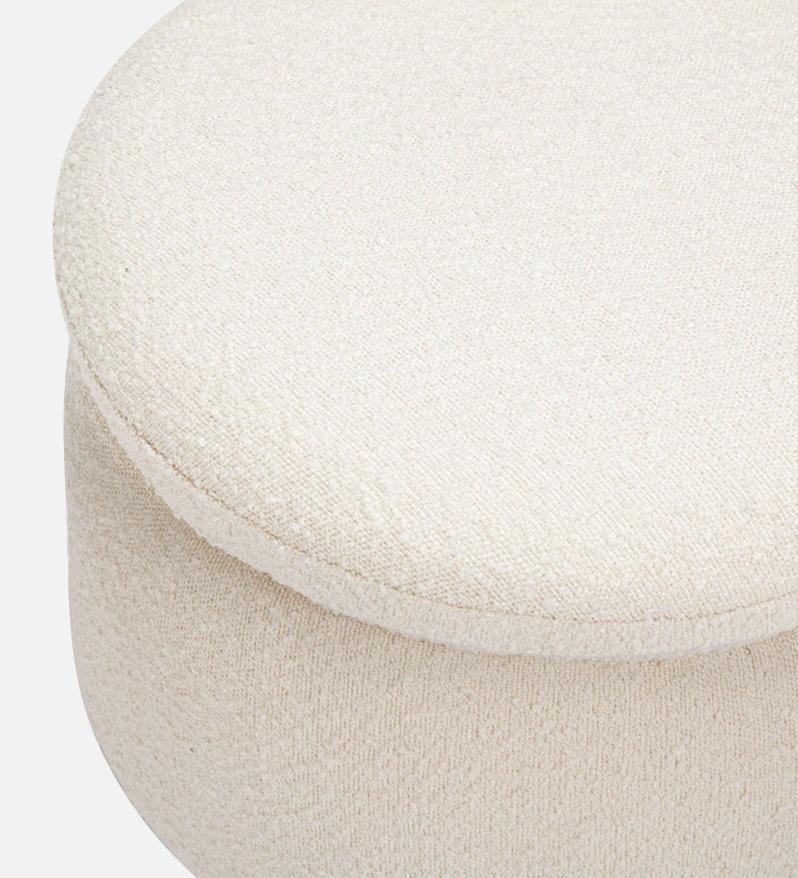 Noki Fur Fabric Storage Ottoman in Bright White Colour