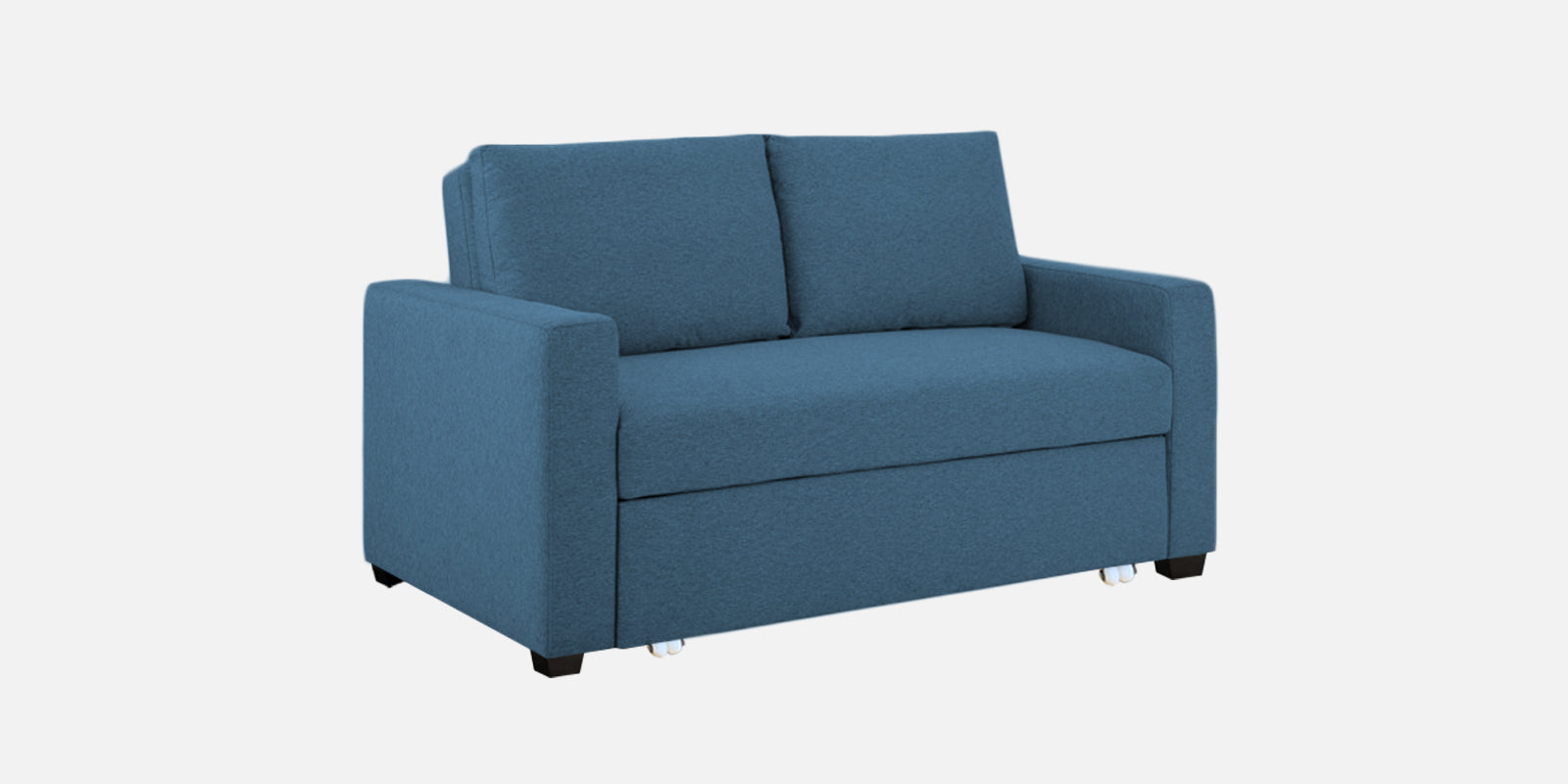 Lobby Fabric 2 Seater Pull Out Sofa Cum Bed In Light Blue Colour