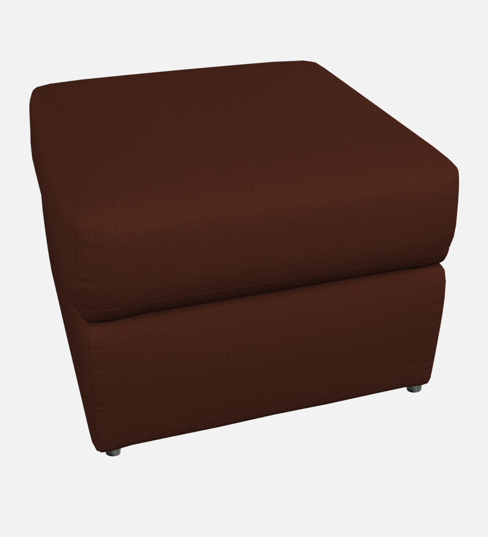 Penny Fabric Storage Ottoman In Coffee Brown Colour