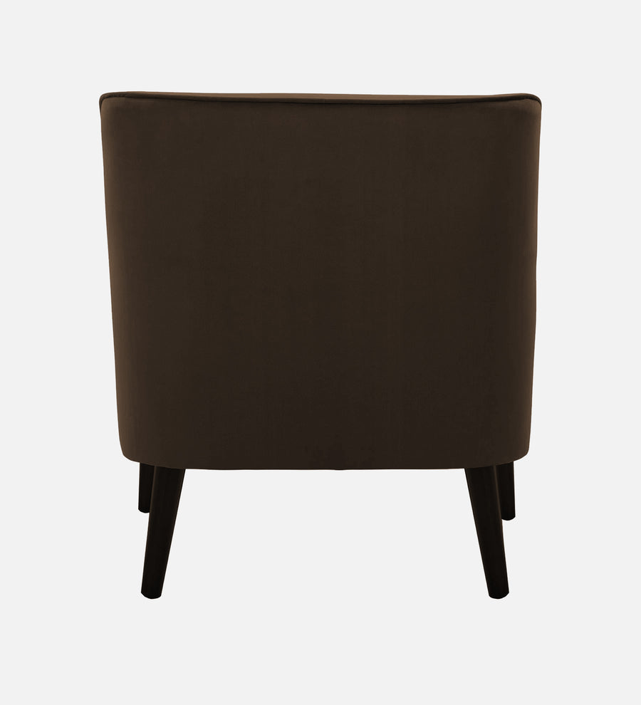 Ame Velvet Arm Chair In Cholocate Brown Colour - Febonic Living