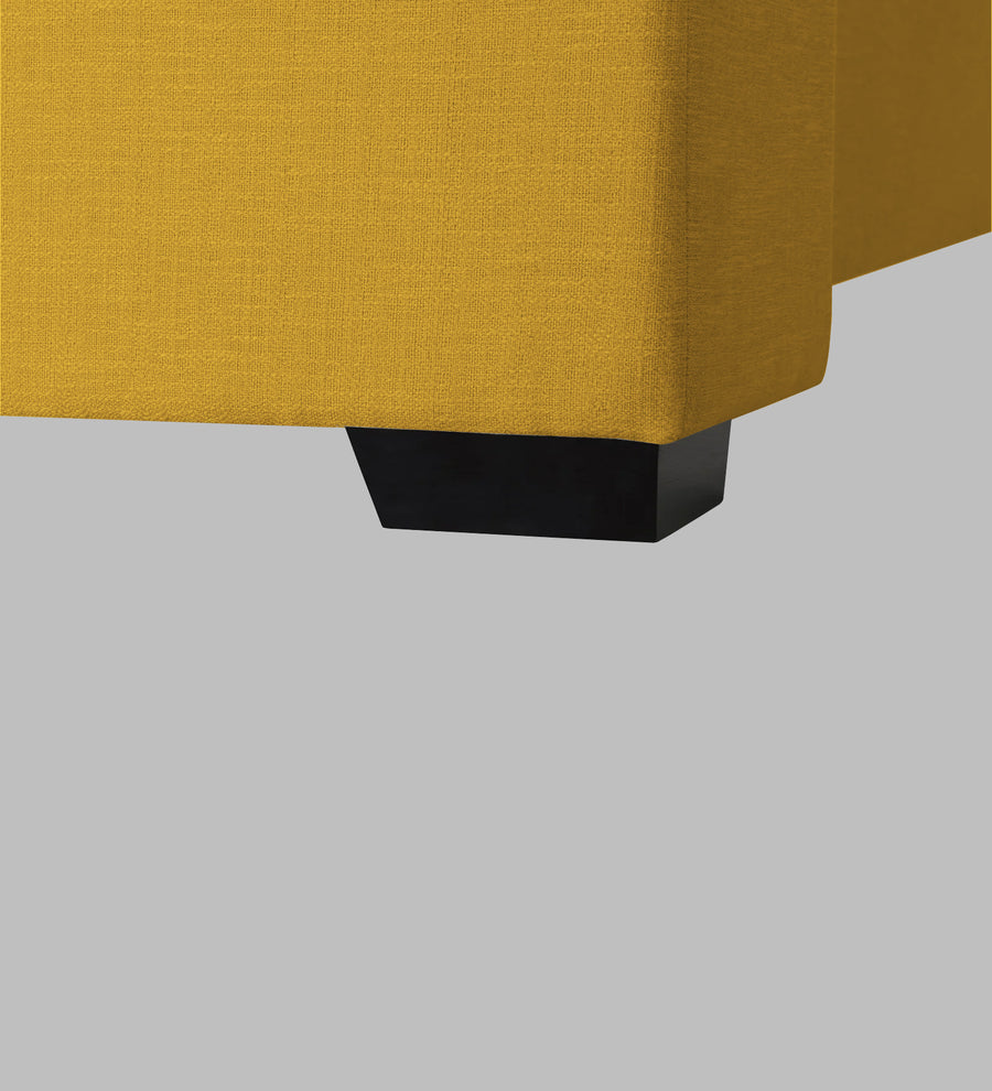 Kirby Fabric Upholstered Single Size Bed In Bold Yellow Colour - Febonic Living