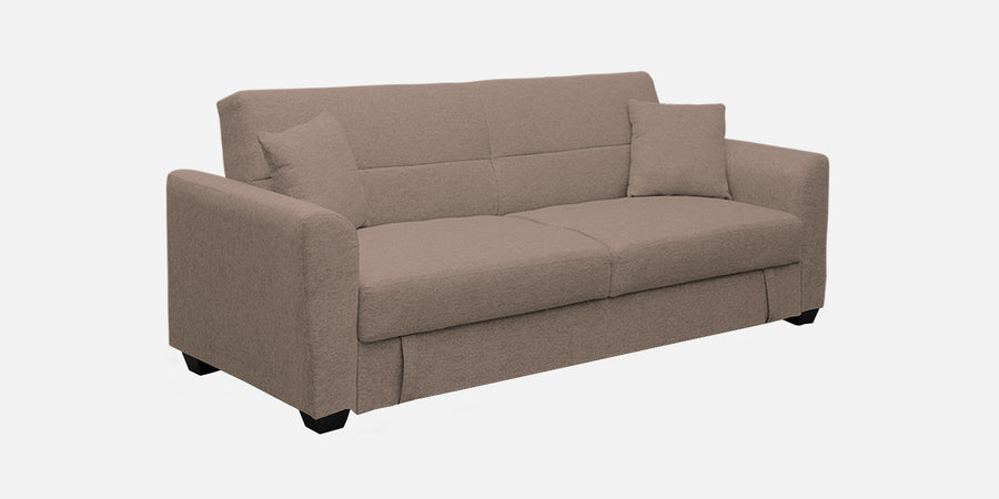 Bony Fabric 3 Seater Convertible Sofa Cum Bed In Mush Beige Colour - Febonic Living