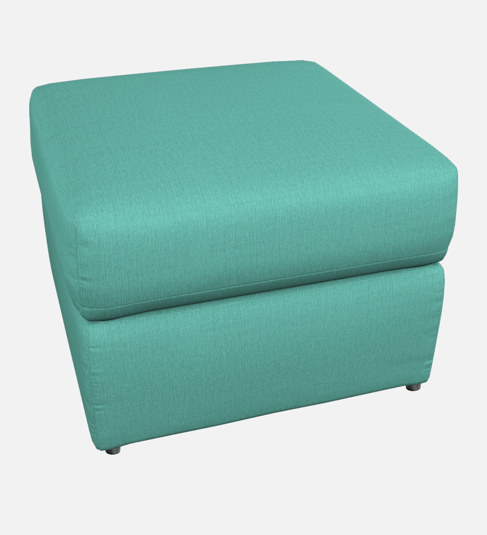 Penny Fabric Storage Ottoman In Aqua Blue Colour