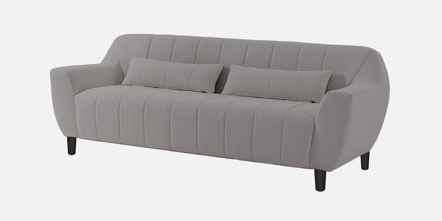 Nesco Boucle Fabric 3 Seater Sofa In Sweden Grey Colour - Febonic Living