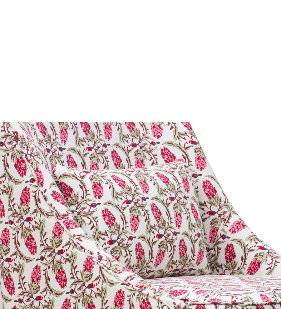 Moly Floral Print Fabric Accent Chair In Multi Colour 2 - Febonic Living