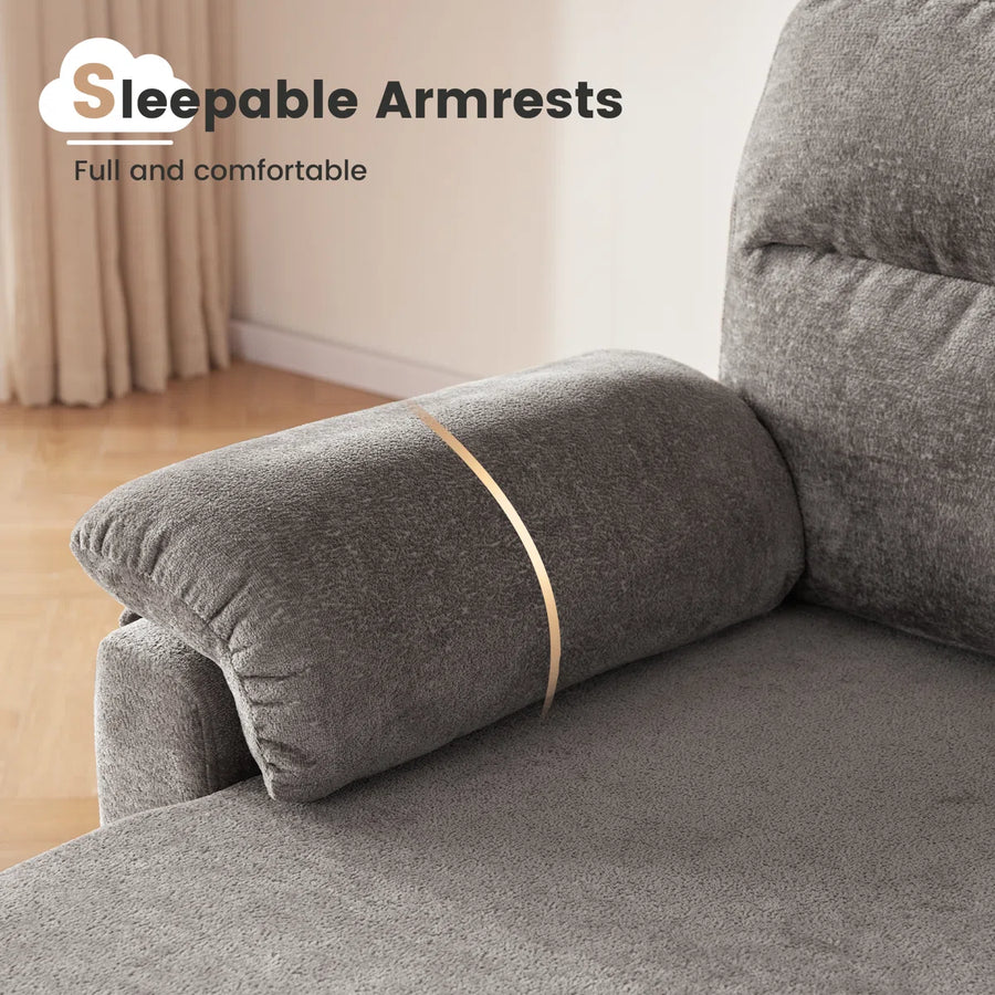 Onyx Velvet Pull Out Sofa Cum Bed In Charcoal Grey With Storage - Febonic Living