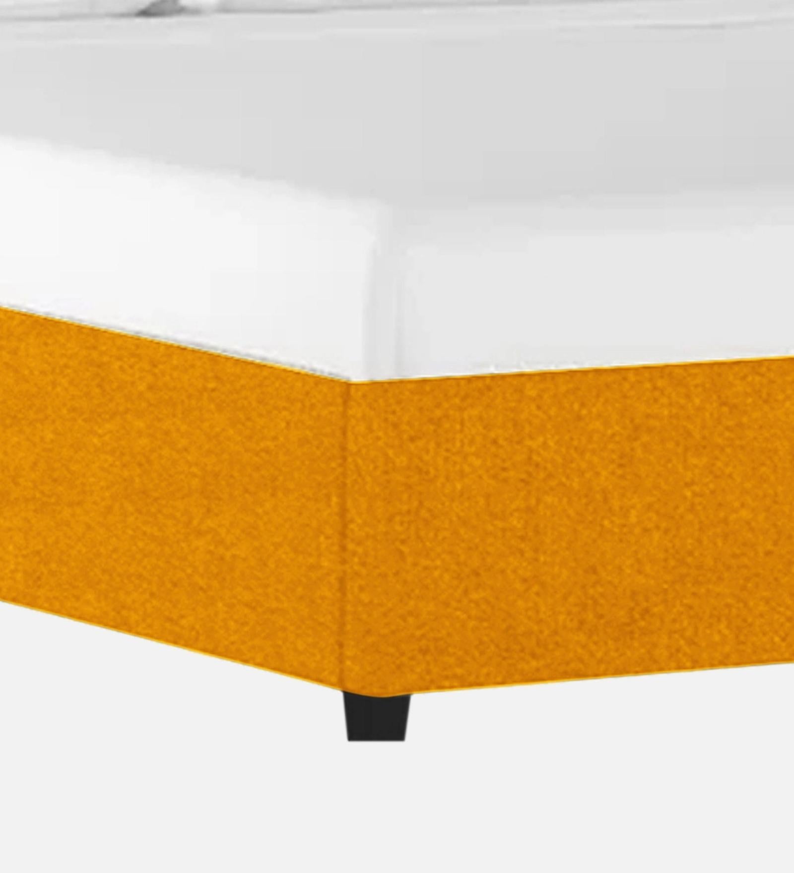 Asyra Fabric King Size Bed in Turmeric Yellow Colour With Storage