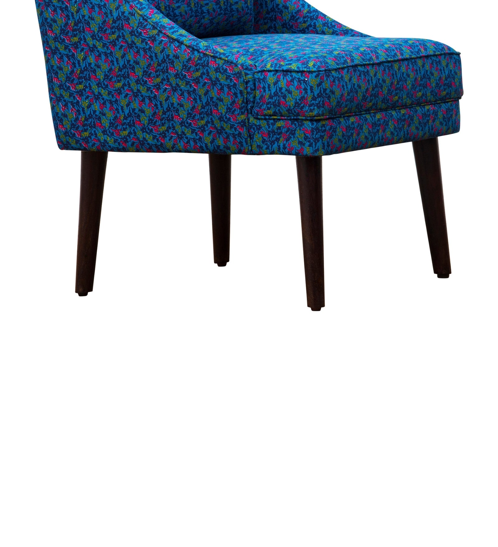 Moly Floral Print Fabric Slipper Chair in Multi Colour - Febonic Living