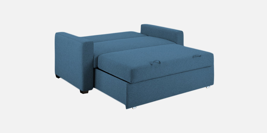 Lobby Fabric 2 Seater Pull Out Sofa Cum Bed In Light Blue Colour - Febonic Living