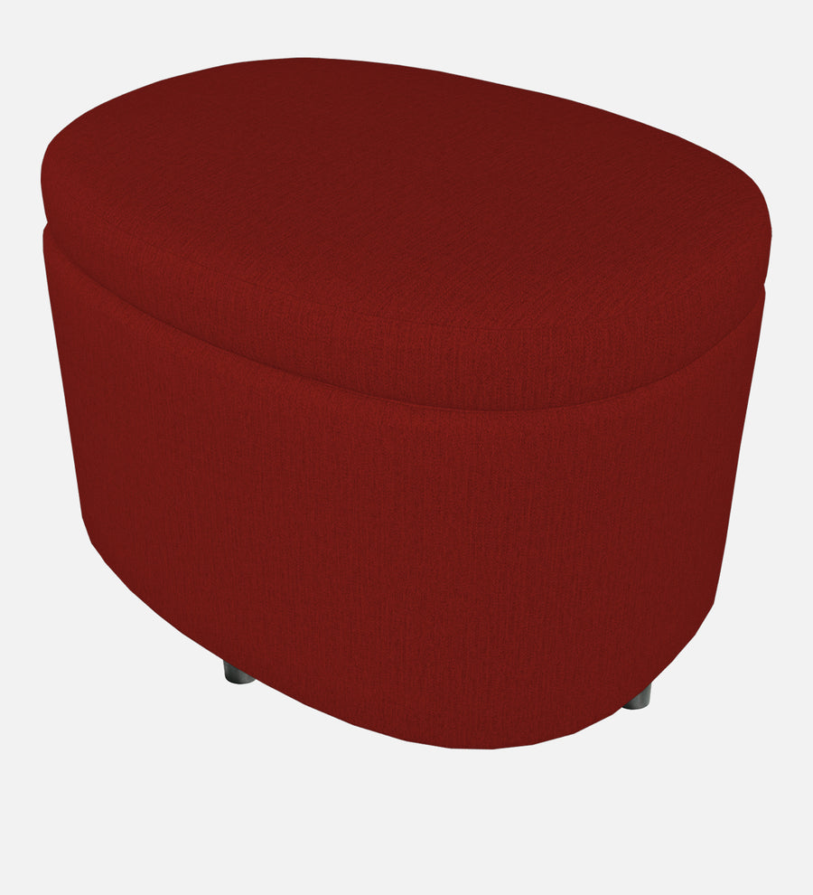 Ruggy Fabric Ottoman In Blood Maroon Colour With Storage - Febonic Living