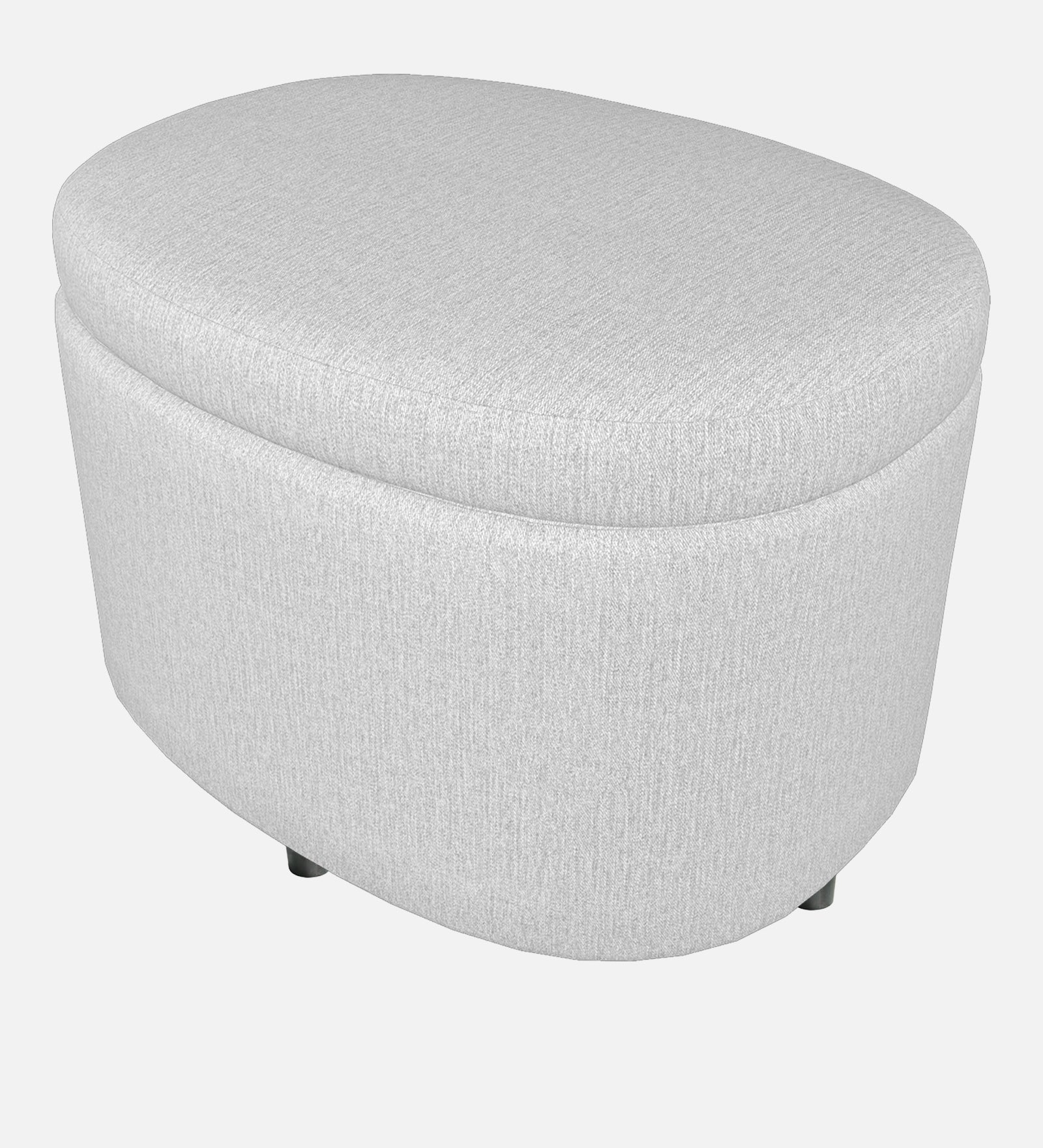 Ruggy Fabric Storage Ottoman in Lit Grey Colour