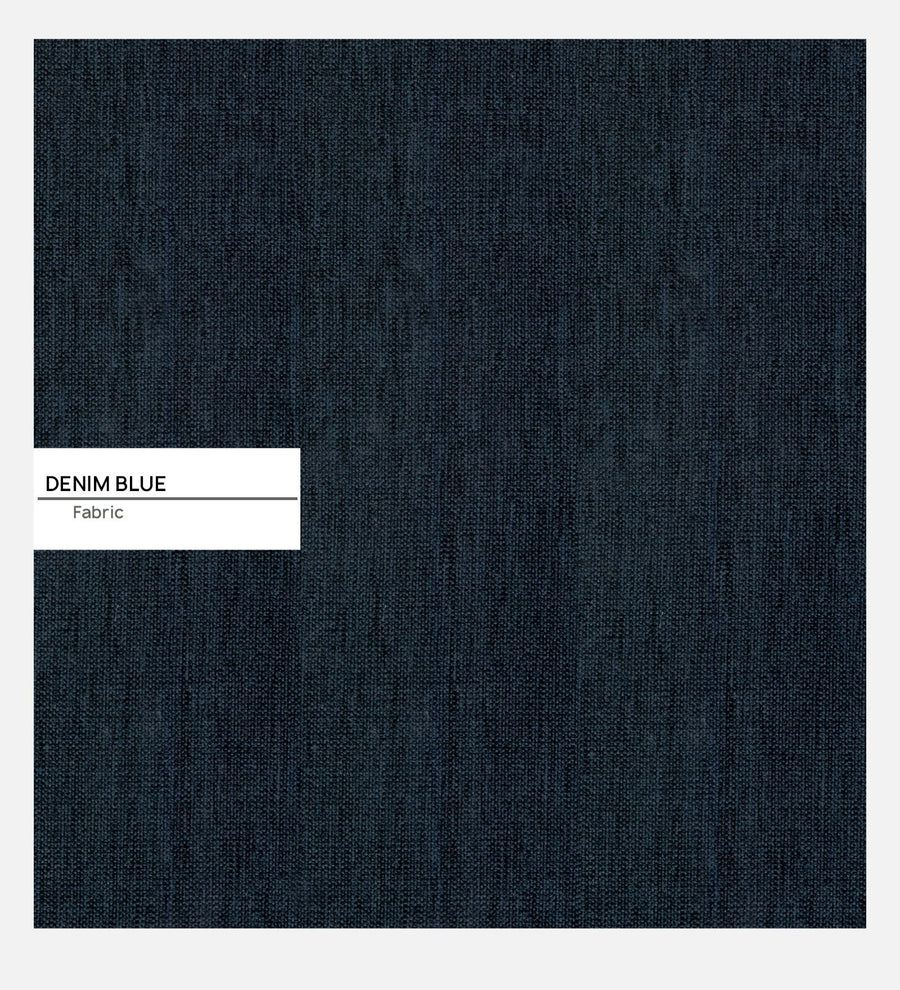 Nona Fabric Pouffe In Denim Blue Colour - Febonic Living