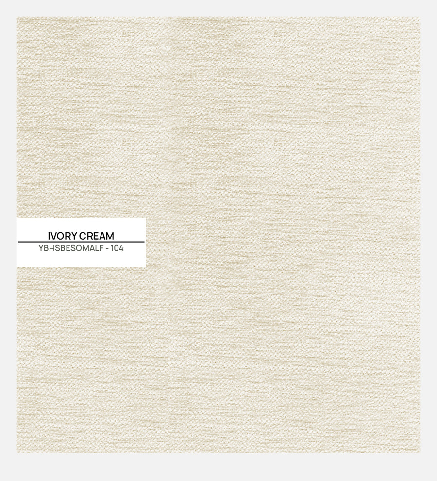 Nona Fabric Pouffe In Ivory Cream Colour - Febonic Living