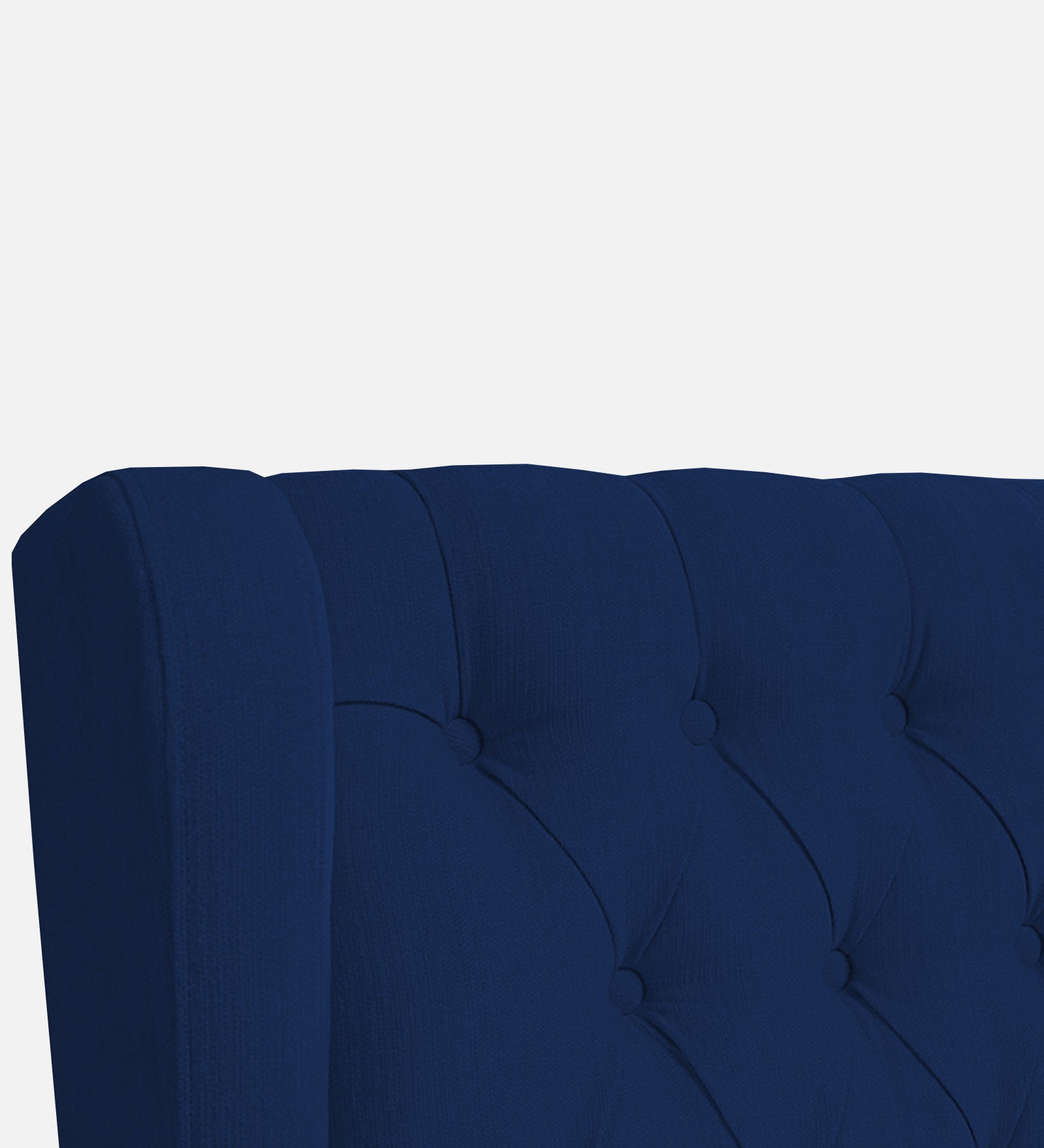 Kuchi Fabric 1 Seater Wing Chair Sofa in Royal Blue Colour