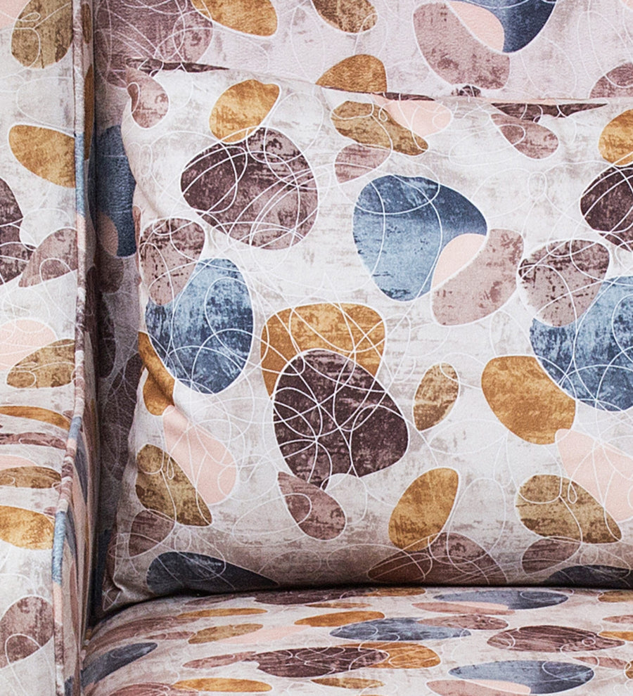 Peter Floral Print Fabric Wing Chair In Multi Colour - Febonic Living