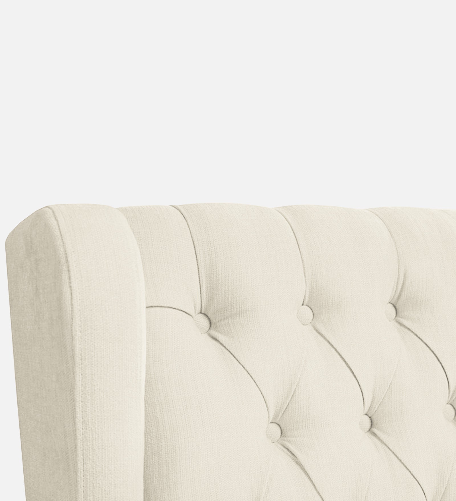 Panas Fabric 1 Seater Wing Chair in Ivory Cream Colour