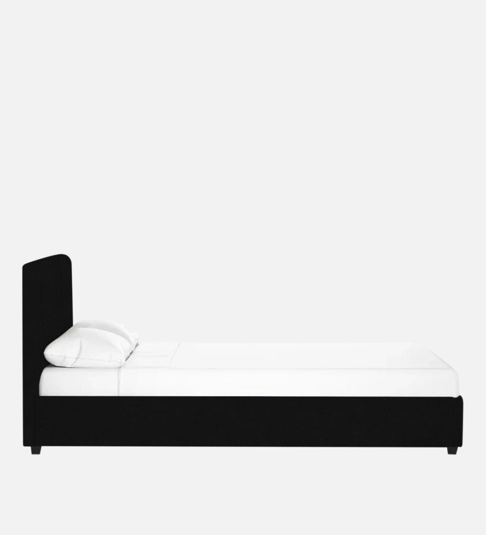 Asyra Fabric Queen Size Bed in Adam Black Colour With Storage