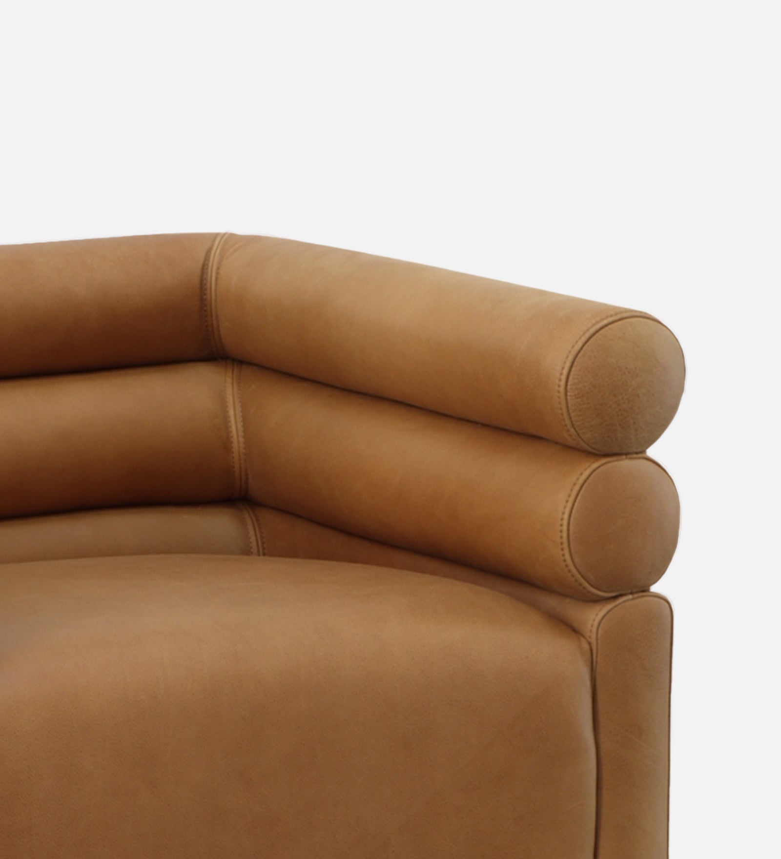 Arve Leather Arm Chair in Matte Brown Colour