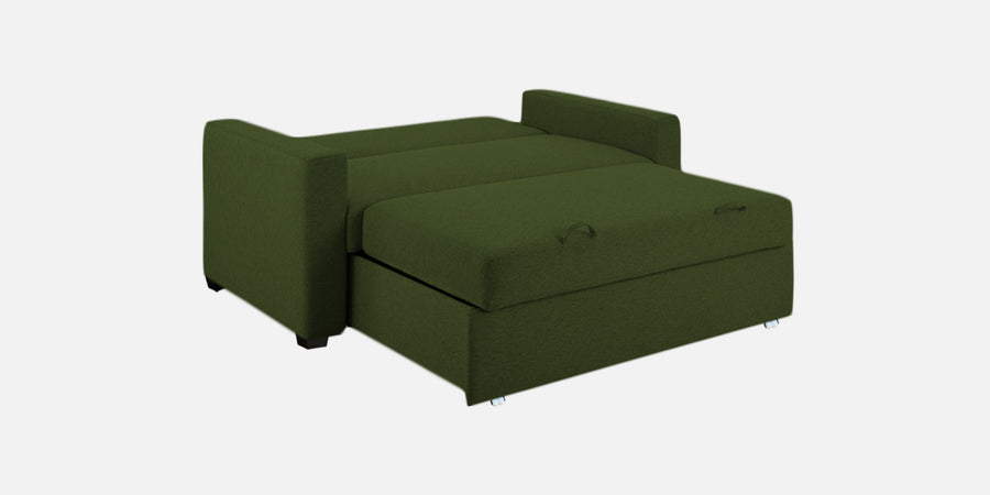 Lobby Fabric 2 Seater Pull Out Sofa Cum Bed In Olive Green Colour - Febonic Living