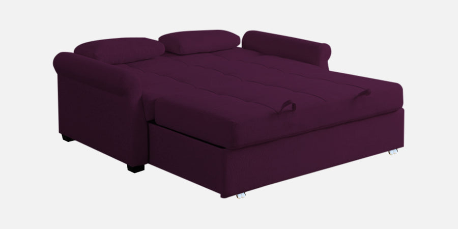 Fornia Fabric 3 Seater Pull Out Sofa Cum Bed In Greek Purple Colour - Febonic Living