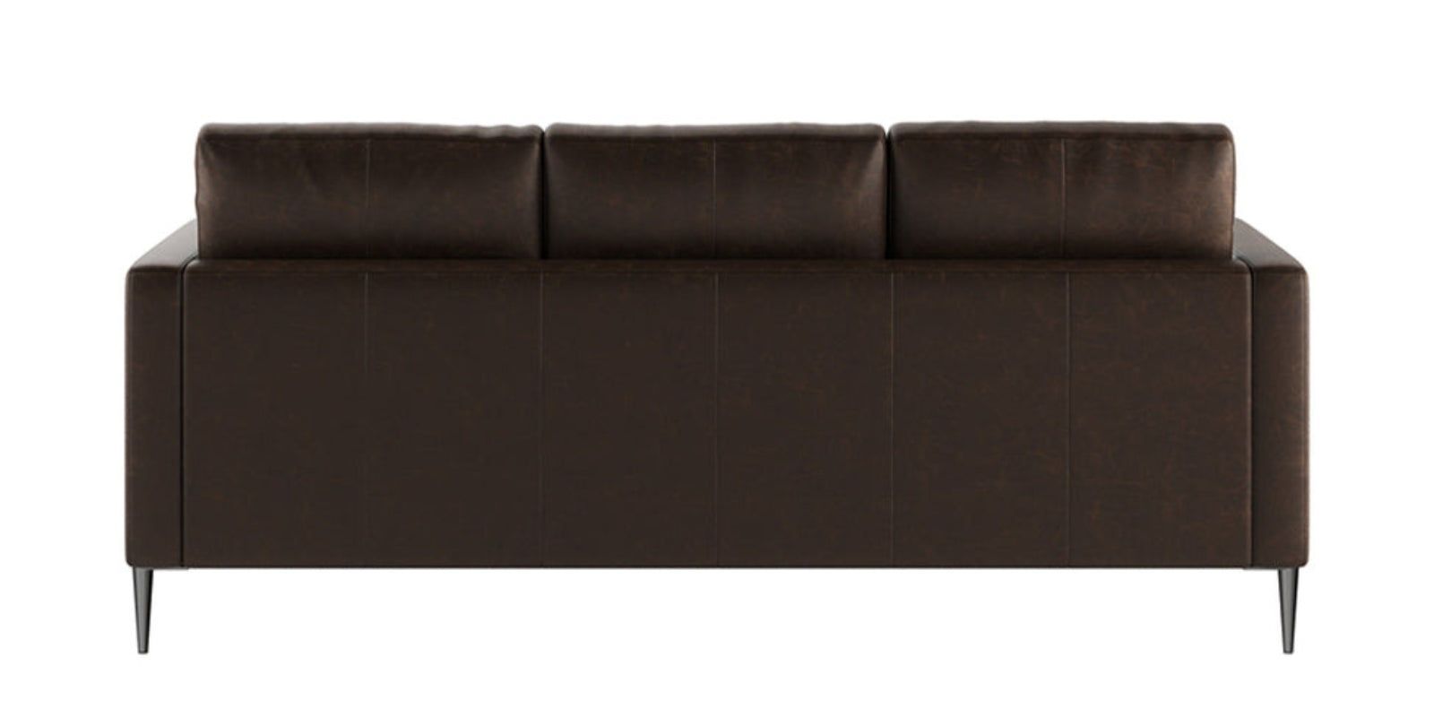 Zelso Leatherette 3 Seater Sofa in Coal Brown Colour