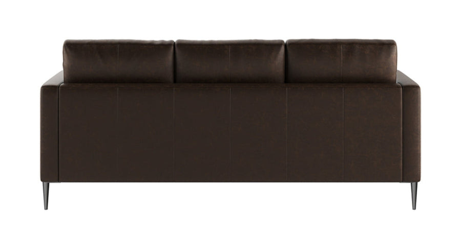Zelso Leatherette 3 Seater Sofa In Coal Brown Colour - Febonic Living