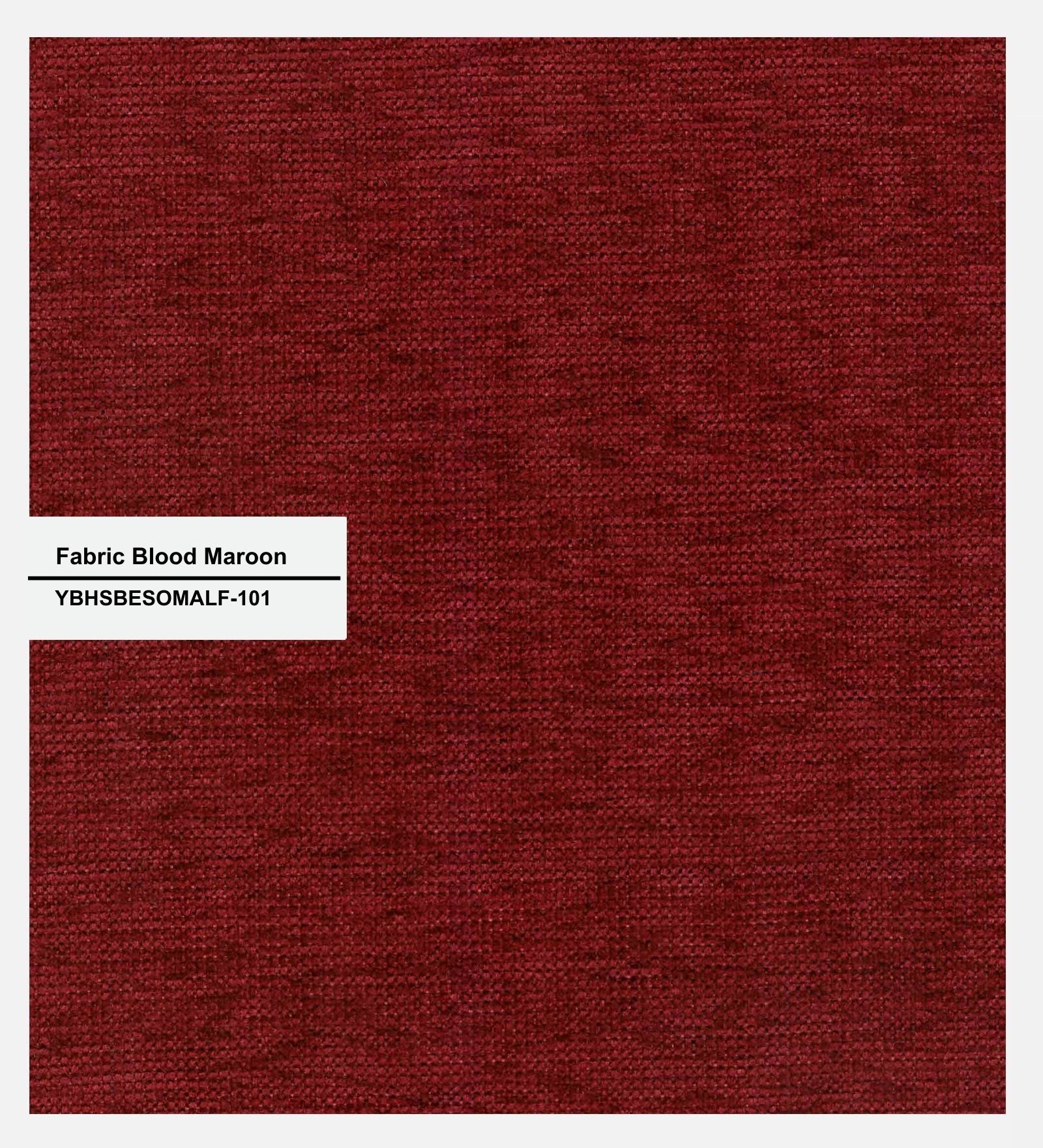 Basi Fabric Queen Size Bed In Blood Maroon Colour