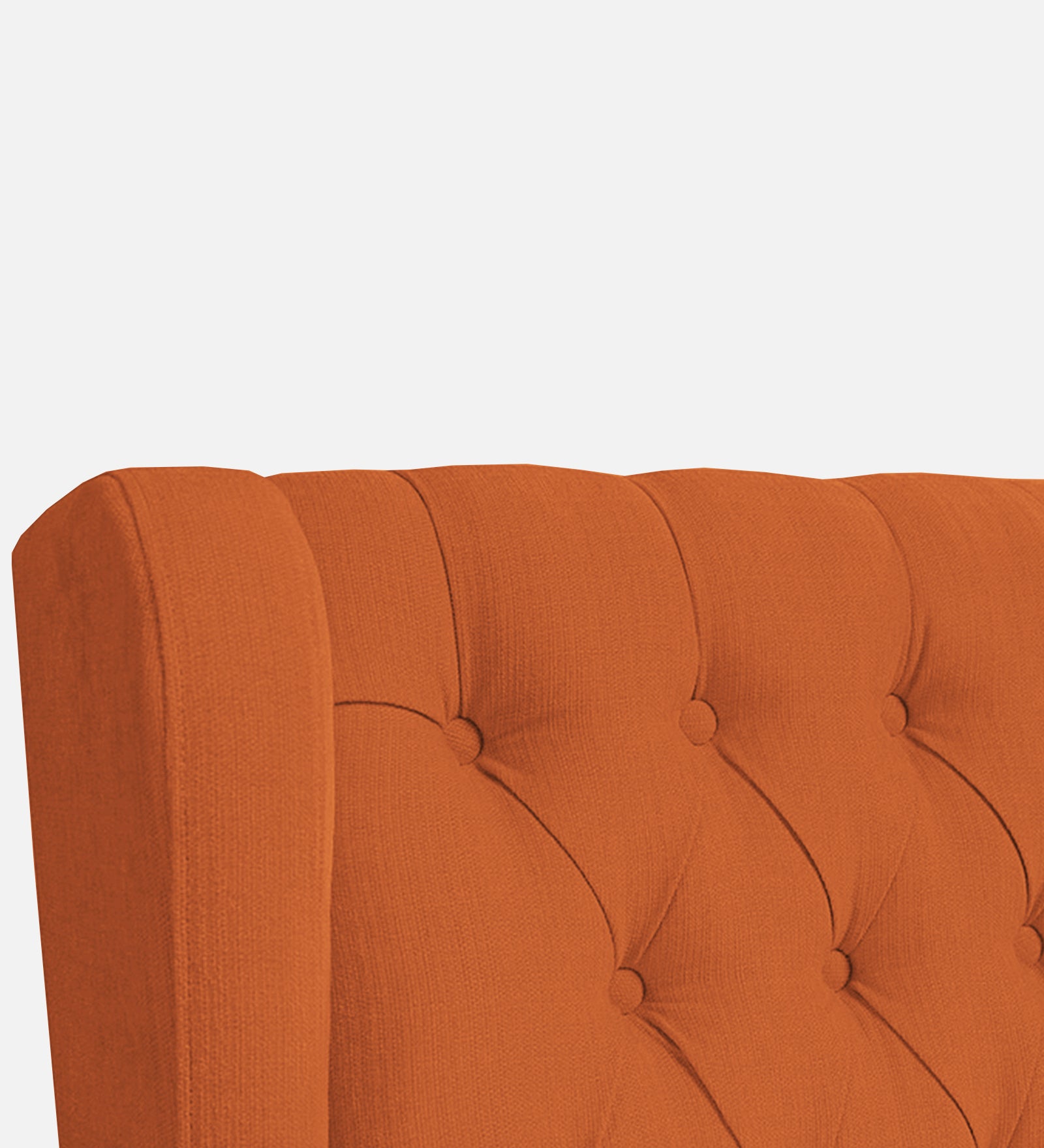 Kuchi Fabric 1 Seater Wing Chair Sofa in Vivid Orange Colour