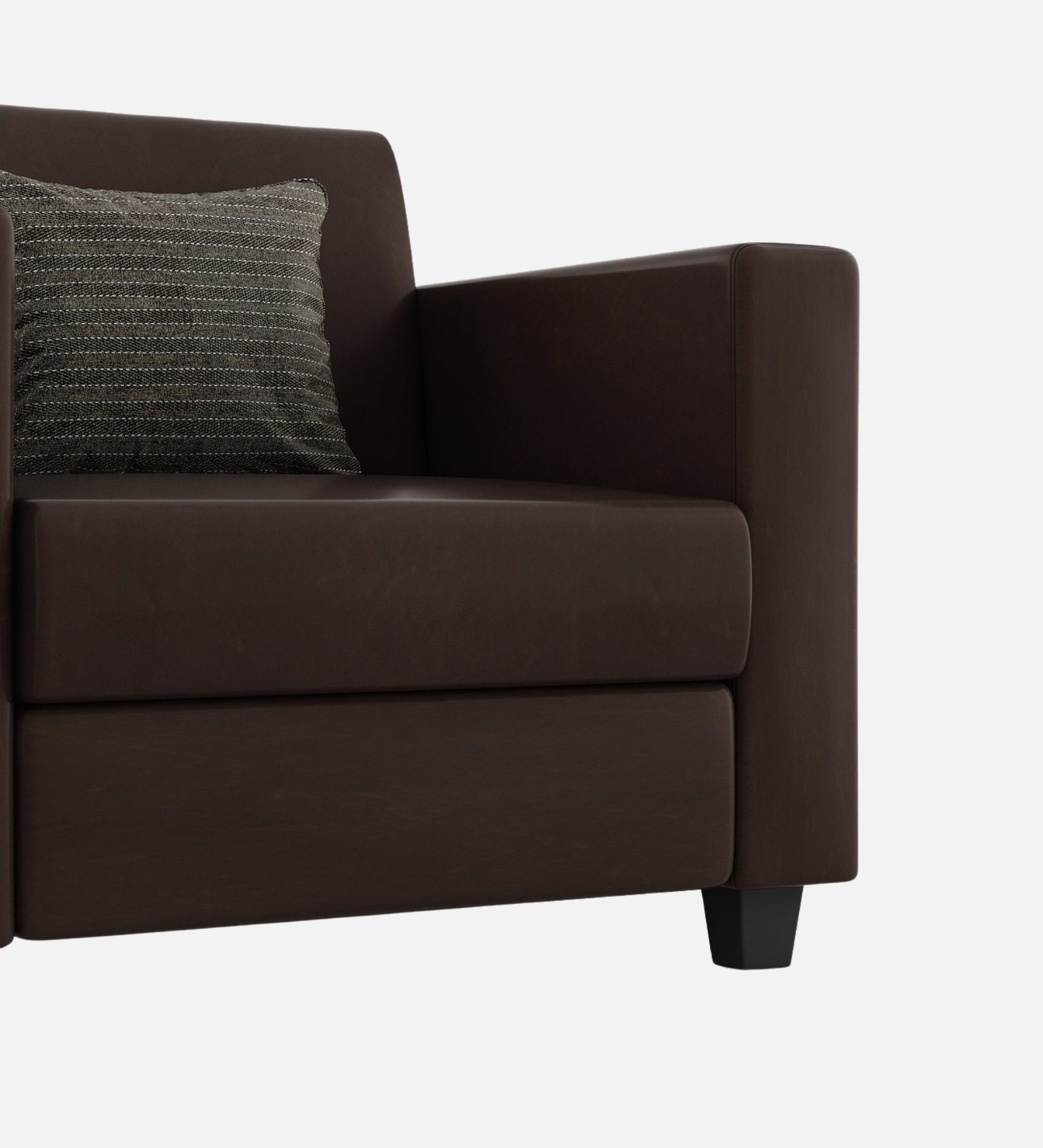 Baley Leatherette 1 Seater Sofa in Dark Brown Colour