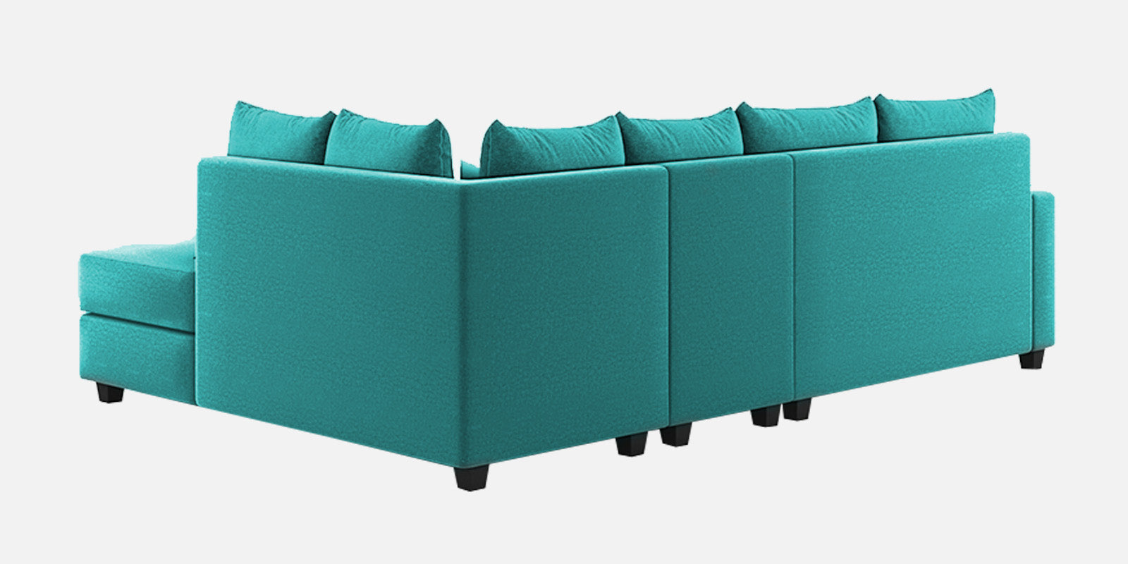 Ginny Fabric LHS Sectional Sofa (3+Lounger) Sea Green Colour