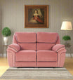 Regina Velvet 2 Seater Manual Recliner In Blush Pink Colour