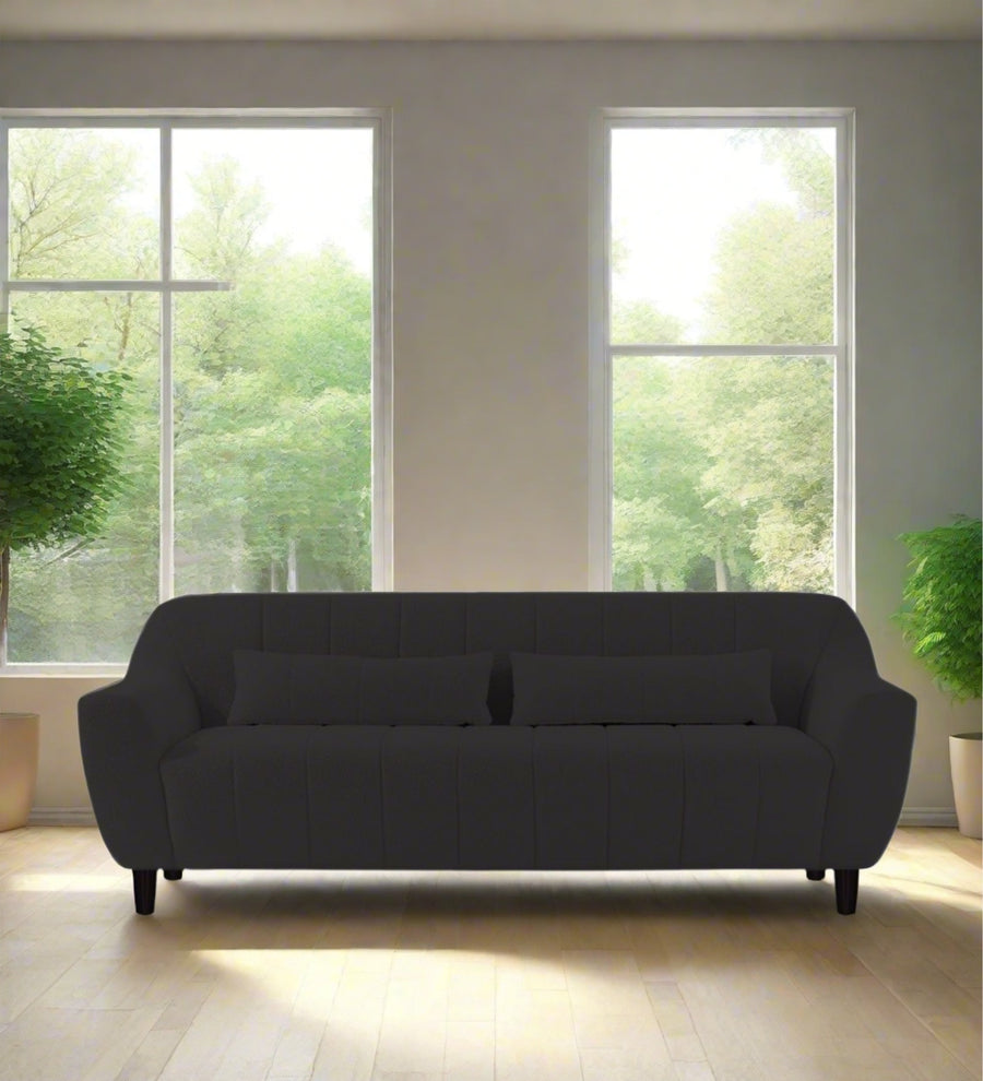 Nesco Boucle 3 Seater Fabric Sofa - Cloud Grey by Febonic Living