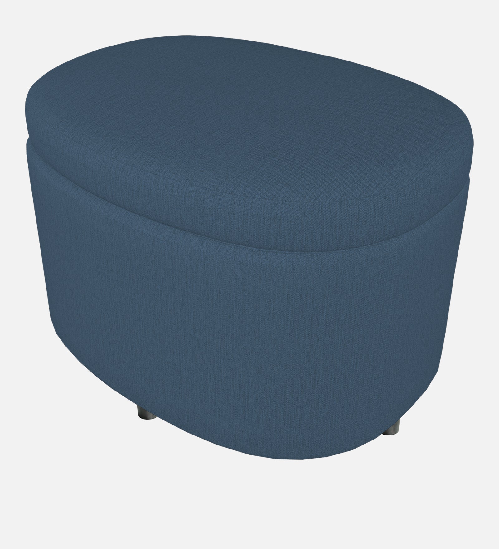 Ruggy Fabric Storage Ottoman in Light Blue Colour