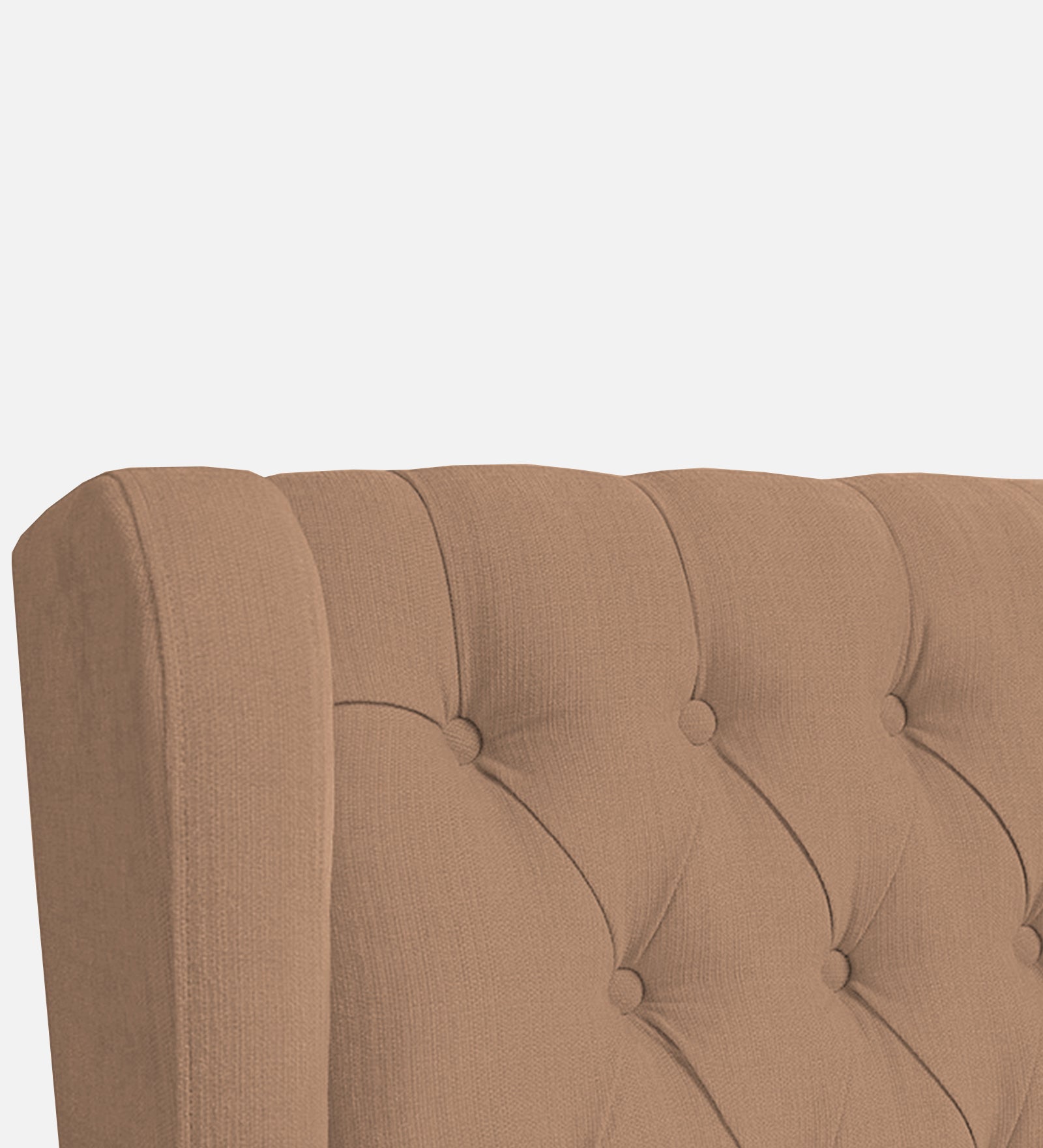 Kuchi Fabric 1 Seater Wing Chair Sofa in Cosmic Beige Colour