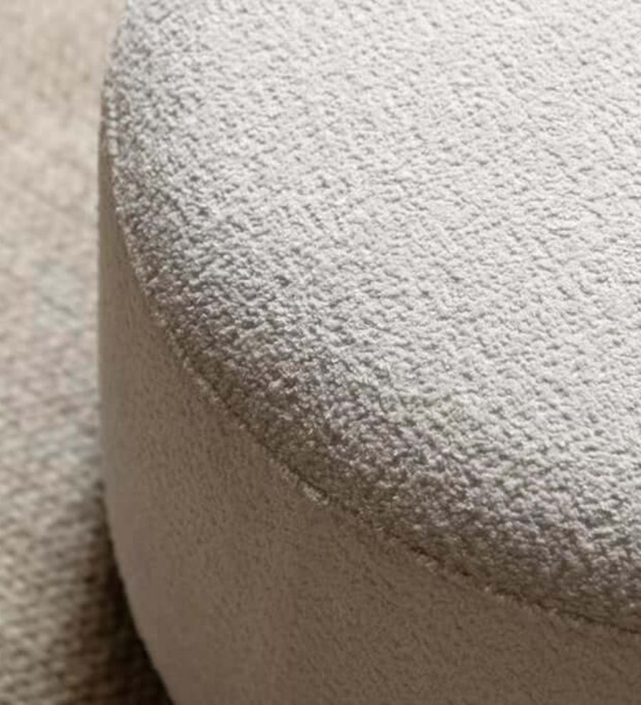 Frank Boucle Fabric Swivel Chair In Shell White Colour - Febonic Living