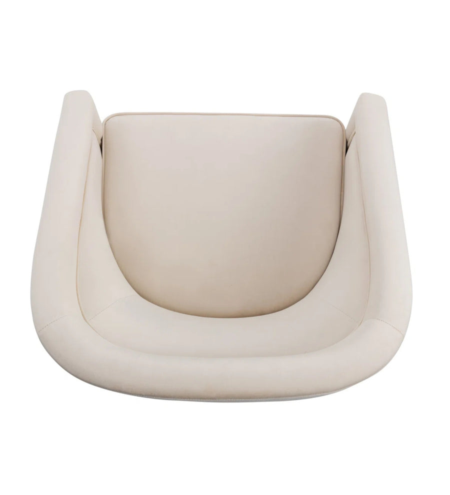Boomer Velvet Swivel Chair In Camel Beige Colour - Febonic Living