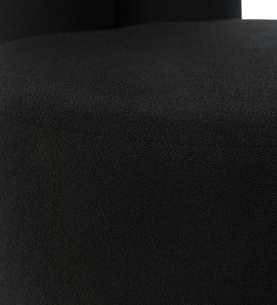 Rossy Boucle Fabric Pouffe In Smokey Grey Colour - Febonic Living