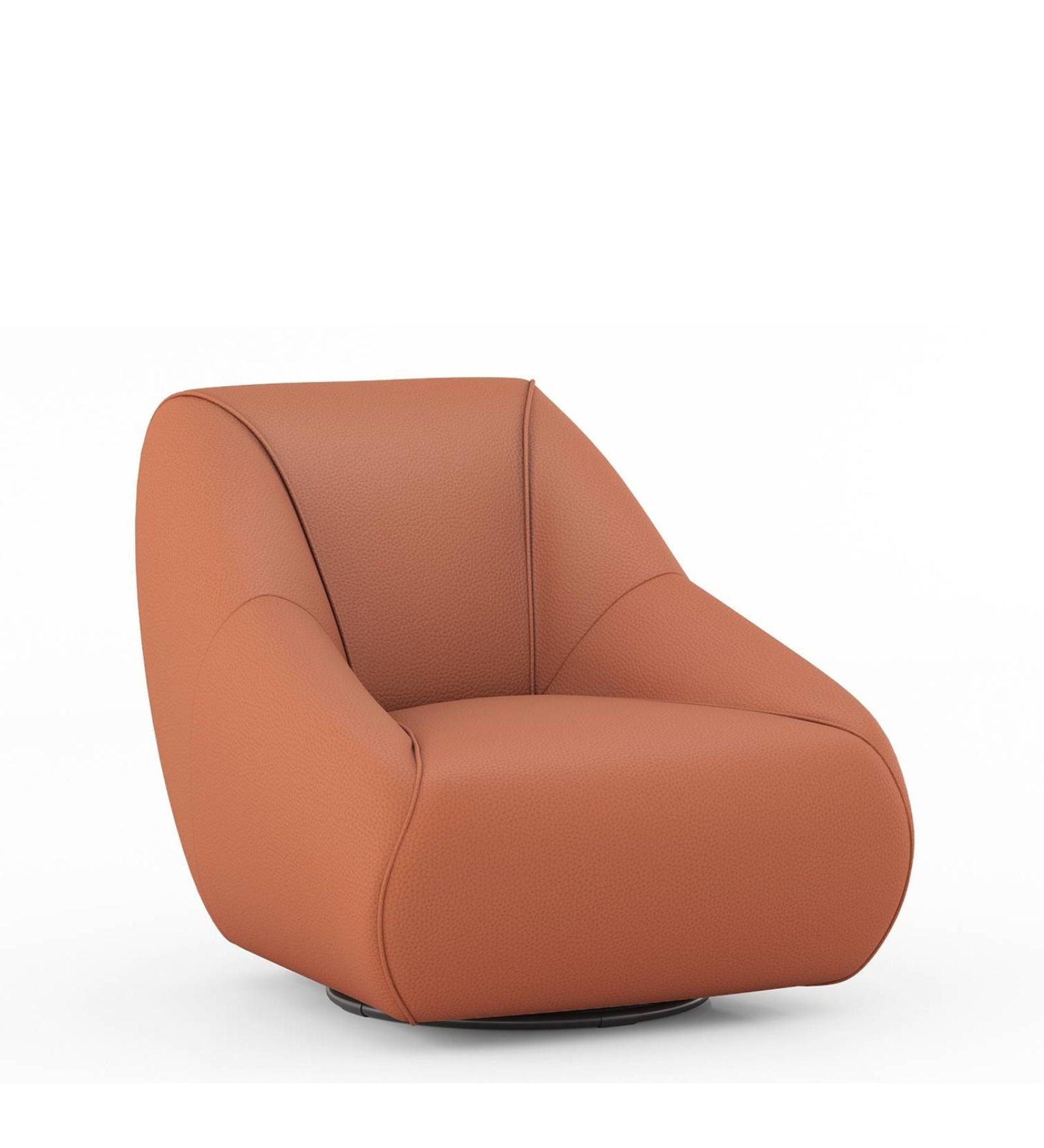 Willow Leatherette Swivel Chair in Brown Colour