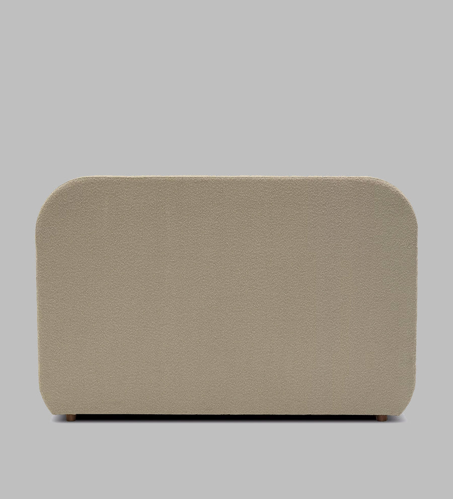 Nemo Boucle Upholstered Queen Size Bed In Shell White Colour - Febonic Living