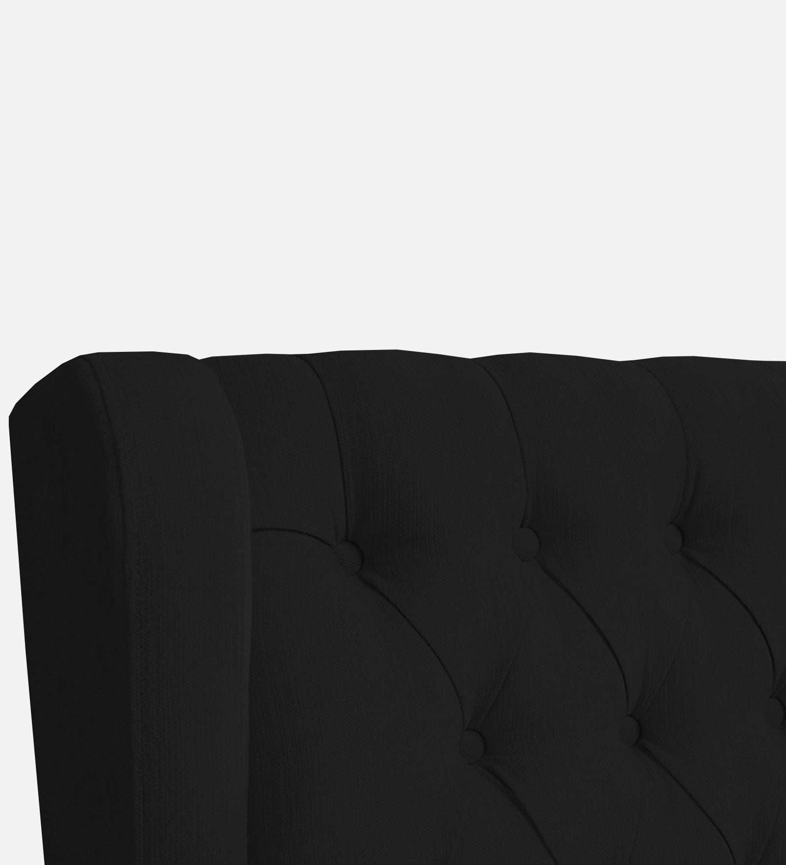 Panas Fabric 1 Seater Wing Chair in Zed Black Colour