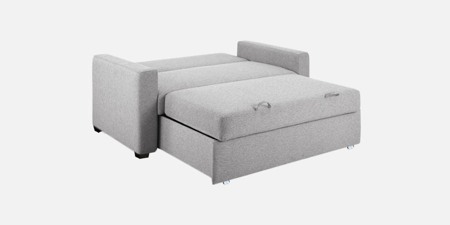 Lobby Fabric 2 Seater Pull Out Sofa Cum Bed In Lit Grey Colour - Febonic Living