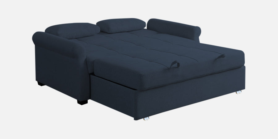 Fornia Fabric 2 Seater Pull Out Sofa Cum Bed In Denim Blue Colour - Febonic Living