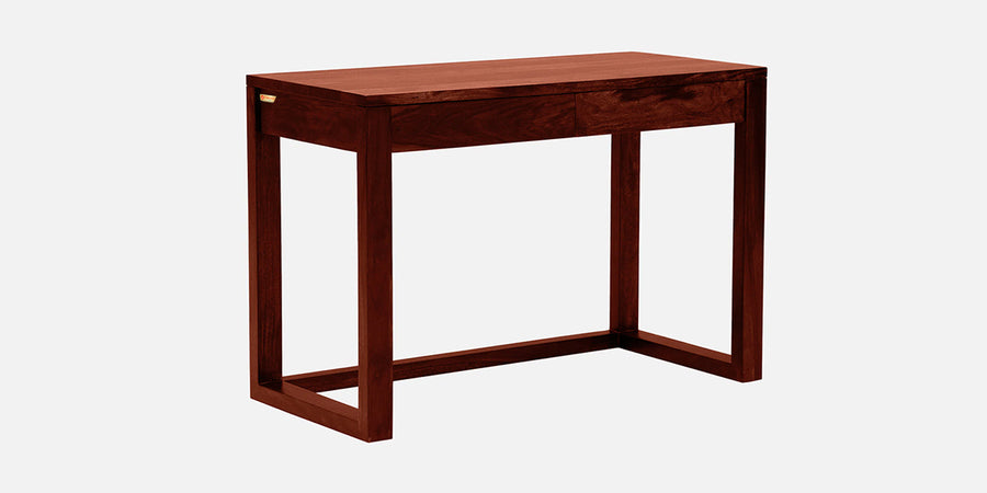 Uran Sheesham Wood Writing Table In Honey Oak Finish - Febonic Living