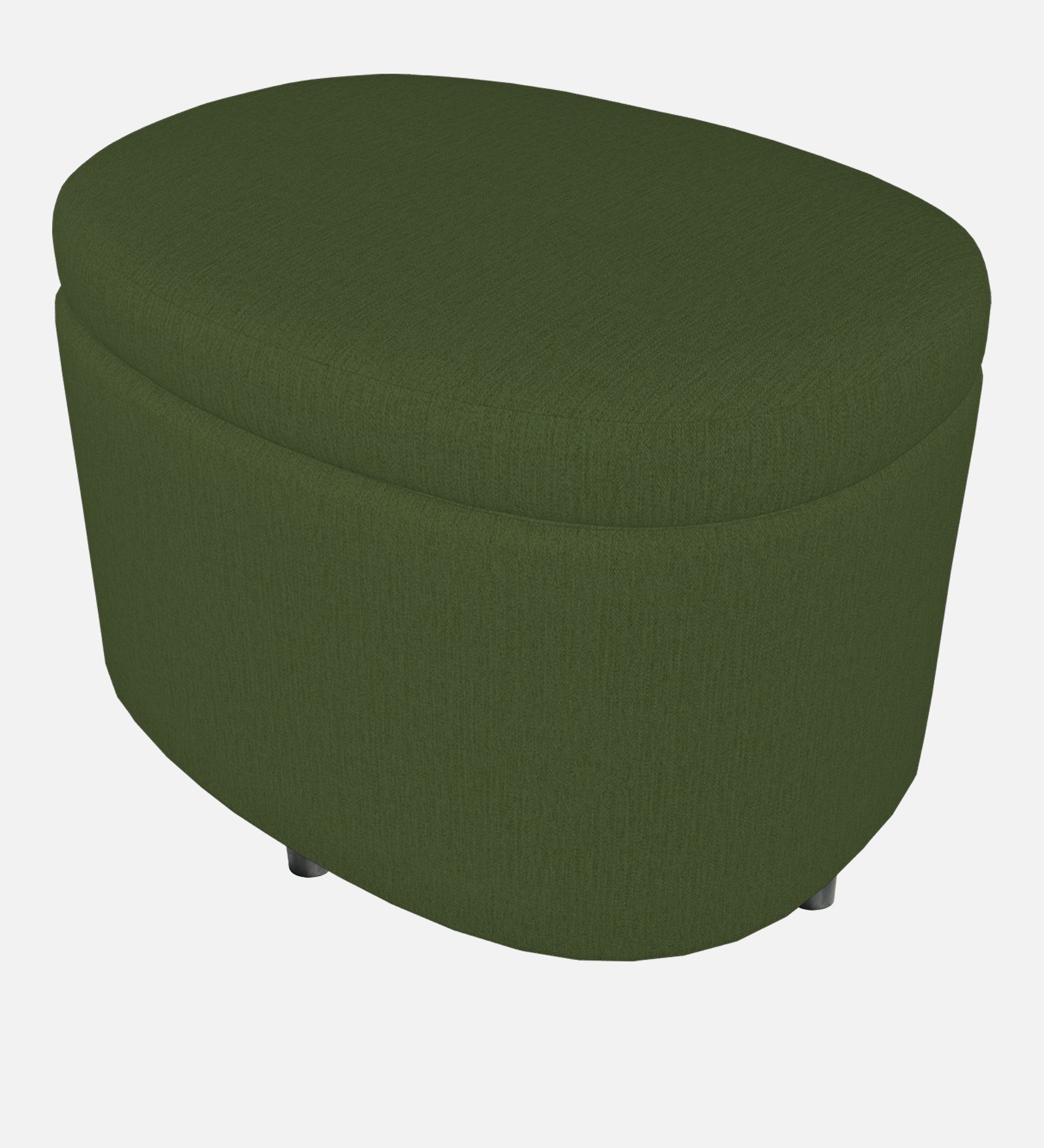 Ruggy Fabric Storage Ottoman in Olive Green Colour