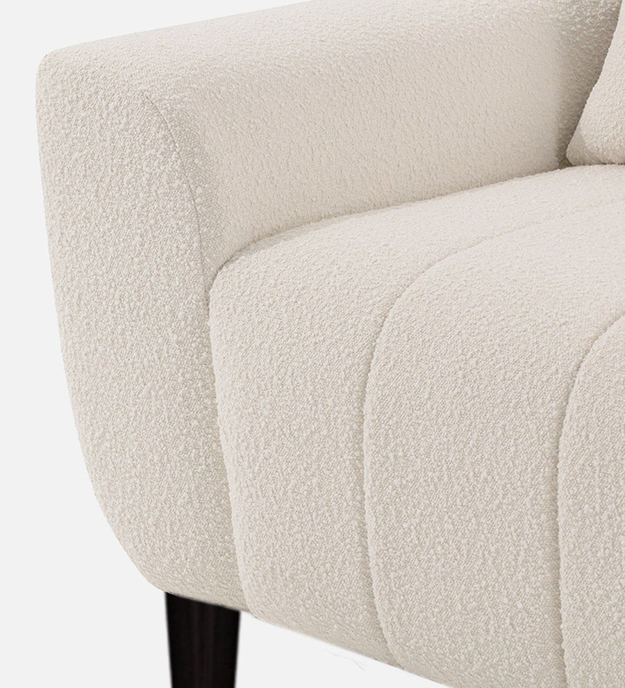 Nesco Boucle Fabric 1 Seater Sofa In Bright White Colour - Febonic Living