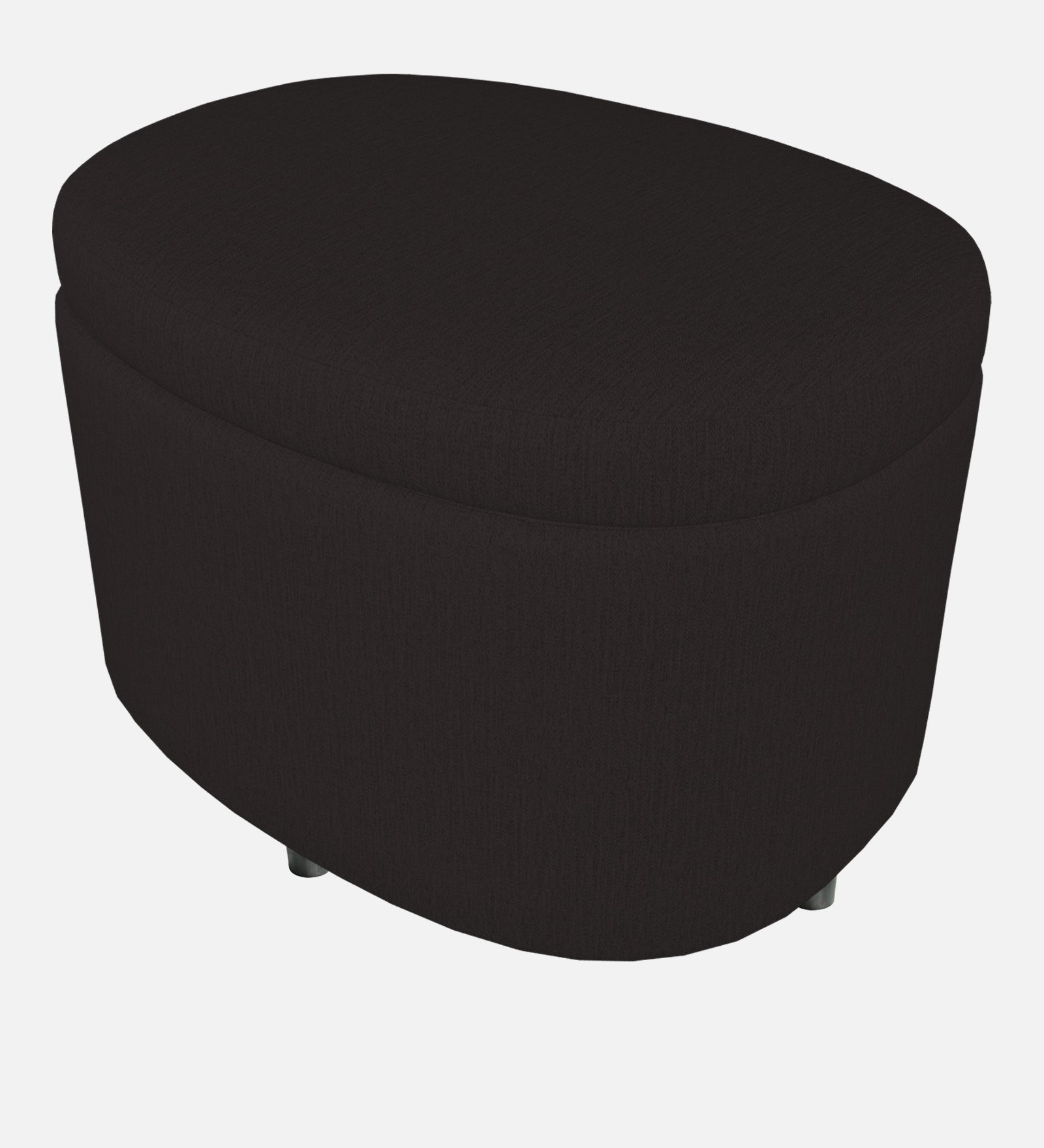 Ruggy Fabric Storage Ottoman in Zed Black Colour