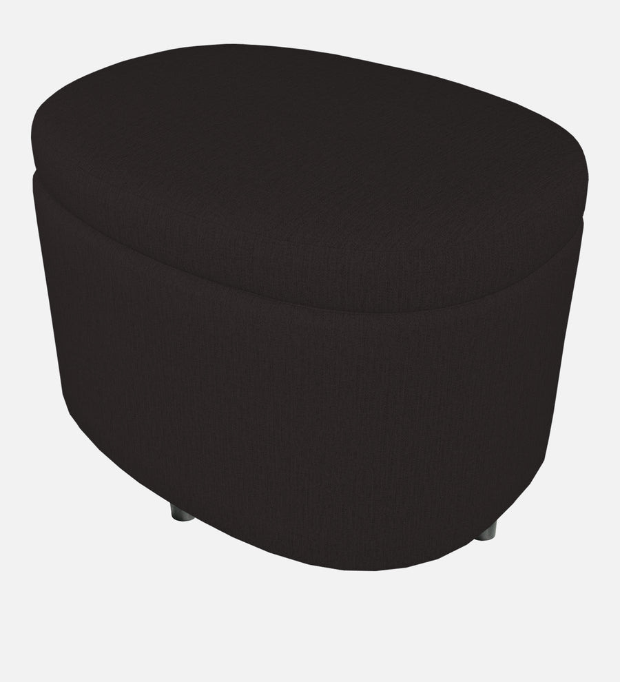 Ruggy Fabric Ottoman In Zed Black Colour With Storage - Febonic Living